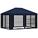Gazebo da giardino con pareti laterali 4 × 3 m Blu - Foto miniatura 3