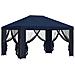 Gazebo da giardino con pareti laterali 4 × 3 m Blu - Foto miniatura 4