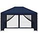 Gazebo da giardino con pareti laterali 4 × 3 m Blu - Foto miniatura 5