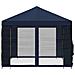 Gazebo da giardino con pareti laterali 4 × 3 m Blu - Foto miniatura 6