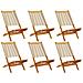 Sedie da Giardino Pieghevoli 6pz Beige Legno Massello di Acacia - Foto miniatura 1