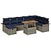 Set Divano da Giardino con cuscino 9 pcs Grigio polyrattan - Foto miniatura 1