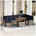 Set Divano da Giardino con cuscino 9 pcs Grigio polyrattan - Foto miniatura 2