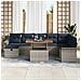Set Divano da Giardino con cuscino 9 pcs Grigio polyrattan - Foto miniatura 3