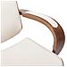 Sedia Girevole Con Poggiatesta Crema Similpelle E Legno Curvato - Foto miniatura 2