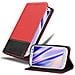 Custodia Compatibile Con Samsung Galaxy S3 / S3 Neo In Rosso Nero - Coperchio Protettiva Con Chiusura Magnetica, Funzione Stand E Tasca Per Le Carte - Foto miniatura 1