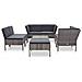 Set Divani Da Giardino 8 Pz Con Cuscini In Polyrattan Grigio - Foto miniatura 2