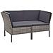 Set Divani Da Giardino 8 Pz Con Cuscini In Polyrattan Grigio - Foto miniatura 3