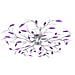 Lampadario Foglie E Bracci In Cristallo Acrilico 5 E14 Viola - Foto miniatura 1