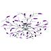Lampadario Foglie E Bracci In Cristallo Acrilico 5 E14 Viola - Foto miniatura 2