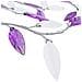 Lampadario Foglie E Bracci In Cristallo Acrilico 5 E14 Viola - Foto miniatura 4