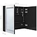 Armadietto Bagno con Specchio e LED Nero Lucido 80x12x68 cm - Foto miniatura 8