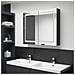 Armadietto Bagno con Specchio e LED Nero Lucido 80x12x68 cm - Foto miniatura 1