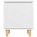 Comodini con Gambe in Legno Massello 2pz Bianchi 40x30x50 cm - Foto miniatura 7