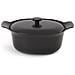 Tegame Ovale Con Coperchio Ghisa Nero 28x22cm - Ron - Foto miniatura 1