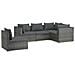 Set Divani Da Giardino 5 Pz Con Cuscini In Polyrattan Grigio - Foto miniatura 1