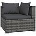 Set Divani Da Giardino 5 Pz Con Cuscini In Polyrattan Grigio - Foto miniatura 2