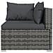 Set Divani Da Giardino 5 Pz Con Cuscini In Polyrattan Grigio - Foto miniatura 3