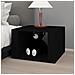 Comodino Nero 57x55x36 Cm In Legno Multistrato - Foto miniatura 3