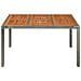 Tavolo Da Giardino Piano In Legno Grigio 150x90x75cm Polyrattan - Foto miniatura 3