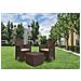 Set Salotto Da Esterno Napoli, Set Da Giardino Con 2 Poltrone Ed 1 Tavolino Contenitore, Salottino Effetto Rattan, 100% Made In Italy, Marrone - Foto miniatura 1