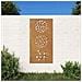 Decorazione Muro Da Giardino 105x55 Cm Foglia Acciaio Corten - Foto miniatura 1