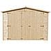 Garage In Legno 15 M2 - Magazzino Con Finestre - A222x516x324 Cm - In Pannelli In Legno Naturale - Capanno Da Giardino - Timbela M101 - Foto miniatura 3