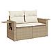 Divano Da Giardino Con Cuscini A 2 Posti Beige In Polyrattan - Foto miniatura 2