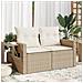 Divano Da Giardino Con Cuscini A 2 Posti Beige In Polyrattan - Foto miniatura 1