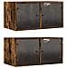 Mobili A Muro Con Ante In Vetro 2pz Rovere Fumo 68,5x37x35 Cm - Foto miniatura 2