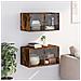 Mobili A Muro Con Ante In Vetro 2pz Rovere Fumo 68,5x37x35 Cm - Foto miniatura 3