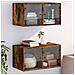 Mobili A Muro Con Ante In Vetro 2pz Rovere Fumo 68,5x37x35 Cm - Foto miniatura 1