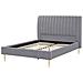 Letto Velluto Marville 140 X 200 Cm Grigio - Foto miniatura 3