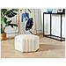 Pouf Murietta Velluto Bianco Sporco - Foto miniatura 1