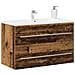 Mobile Lavabo Bagno Legno Antico 80x38,5x48cm Legno Multistrato - Foto miniatura 9