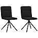 Sedie Da Pranzo 2 Pz Nere In Tessuto - Foto miniatura 1