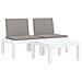 Set Salotto Da Giardino 3 Pz Con Cuscini Bianco In Pp - Foto miniatura 2