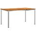 Set pranzo giardino 7 pezzi in legno massello di teak, Tavolo pranzo esterno 150x90x75 cm in legno massello di teak, Sedie giardino impilabili 2 pz in legno massello di teak e metallo, Sedie giardino impilabili 4 pz in legno massello di teak e metallo - Foto miniatura 4