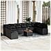 Set Divano da Giardino di 11 Pezzi con Cuscini Nero Polirattan Acacia - Foto miniatura 2
