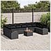 Set Divano da Giardino di 11 Pezzi con Cuscini Nero Polirattan Acacia - Foto miniatura 3