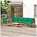 Set Salotto da Giardino 7pz con Cuscini Verdi Bambù - Foto miniatura 2