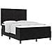 Letto Box Spring  con Materasso - Nero, 140x190 cm, Velluto - Foto miniatura 1
