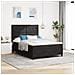 Letto Box Spring  con Materasso - Nero, 140x190 cm, Velluto - Foto miniatura 2