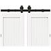 Kit di Binari per Porte Scorrevoli 366 cm Acciaio Nero - Foto miniatura 9