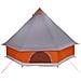 Tenda per famiglie Tipi grigia e arancione per 8 persone impermeabile - Foto miniatura 6