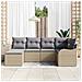 Set Divano da Giardino 6 pcs beige e grigio chiaro Poly Rattan - Foto miniatura 3