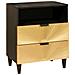Comodino Nero e Oro 50 x 33 x 60 cm legno massello di mango - Foto miniatura 1