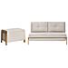 Set Da Salotto 3 Posti Edland Tessuto Beige Chiaro Con Panca - Foto miniatura 2