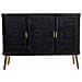 Credenza In Legno Laccato Nero E Griglia 118x37x80h - Foto miniatura 3