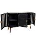 Credenza In Legno Laccato Nero E Griglia 118x37x80h - Foto miniatura 4
